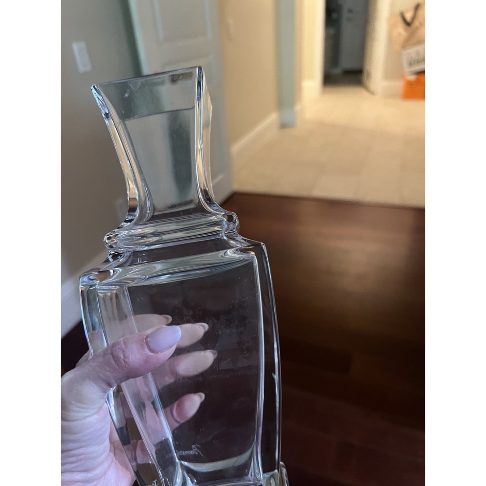 Baccarat Pearl Crystal Vase 10.25"  made in France Minimalist Rare Modern Chic - Picture 3 of 5